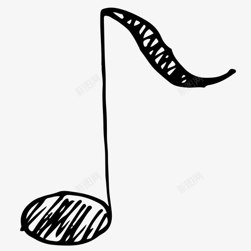 音符素描声音图标svg_新图网 https://ixintu.com 声音 素描 音符