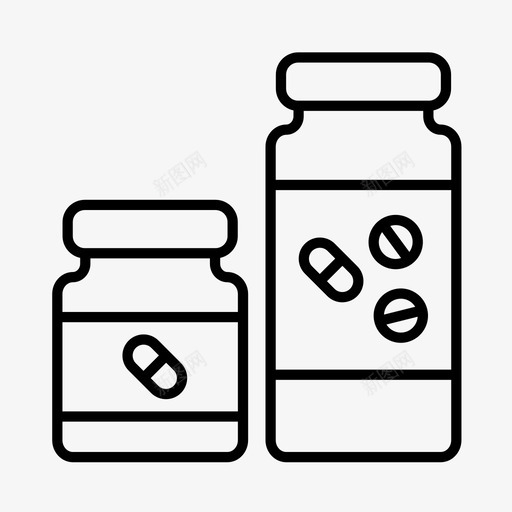 药瓶医疗保健医院图标svg_新图网 https://ixintu.com 医疗保健 医院 药品 药片 药瓶 退休
