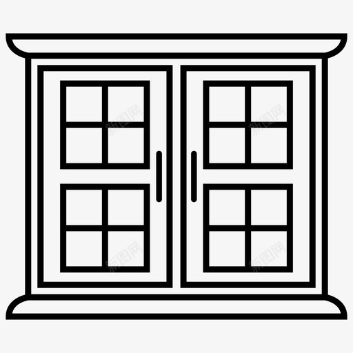 窗户窗框玻璃图标svg_新图网 https://ixintu.com 家居 景观 玻璃 窗户 窗框