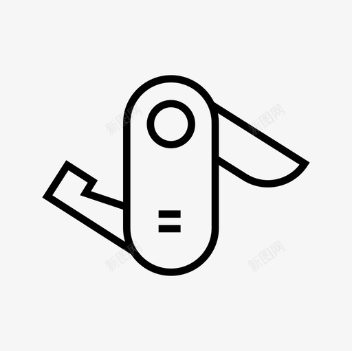 瑞士刀野营装备图标svg_新图网 https://ixintu.com 武器 瑞士刀 装备 野营 野营细线图标集