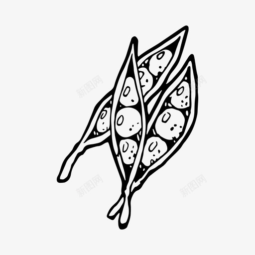 豌豆蔬菜素食图标svg_新图网 https://ixintu.com 手绘 素食 蔬菜 豌豆 食品2