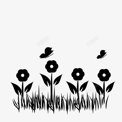 花树枝灌木图标svg_新图网 https://ixintu.com 树叶 树枝 森林 灌木 花 花园
