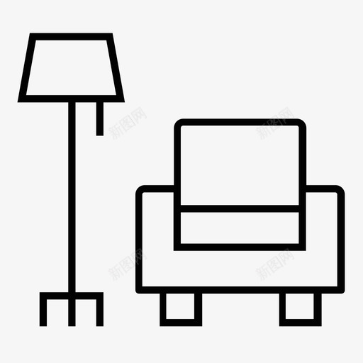 沙发家具灯具图标svg_新图网 https://ixintu.com 客厅 家具 沙发 灯具