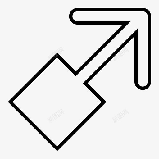 右上拉移动导航图标svg_新图网 https://ixintu.com 传输 发送 右上 右上拉 导航 移动 箭头轮廓