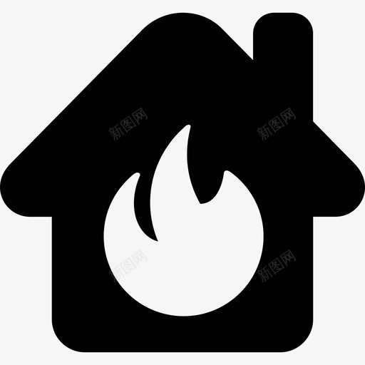 房屋建筑物消防安全图标svg_新图网 https://ixintu.com 建筑物 房屋 消防安全