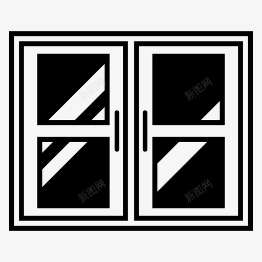 窗户窗框玻璃图标svg_新图网 https://ixintu.com 家居 景观 玻璃 窗户 窗框
