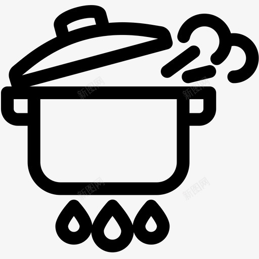 煮锅火锅厨房图标svg_新图网 https://ixintu.com 厨房 温度 火锅 煮锅 食物轮廓集2