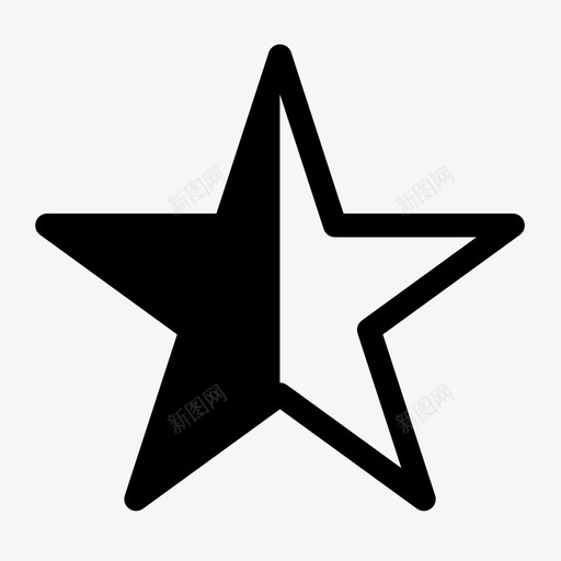 五角星(半)svg_新图网 https://ixintu.com 五角星(半)