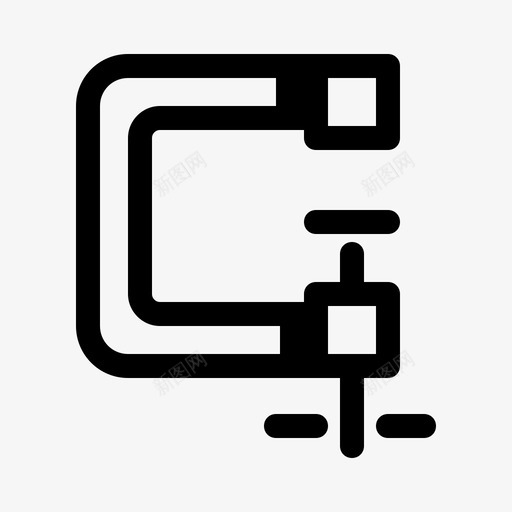 cclamp结构配件图标svg_新图网 https://ixintu.com cclamp 台钳 手动工具 最小制造 结构 配件