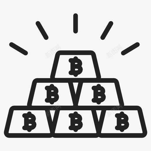 比特币区块链加密货币图标svg_新图网 https://ixintu.com 加密货币 区块链 比特币 矿业 黄金