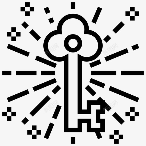 钥匙锁启动图标svg_新图网 https://ixintu.com 启动 成功 钥匙 锁