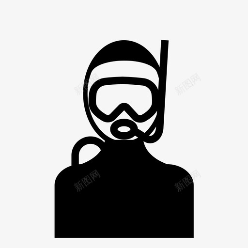 潜水员海洋人图标svg_新图网 https://ixintu.com 人 水 海洋 潜水员