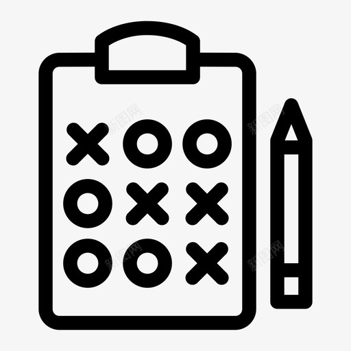 tictactoe挑战剪贴板图标svg_新图网 https://ixintu.com tictactoe 剪贴板 商业策略 挑战 游戏