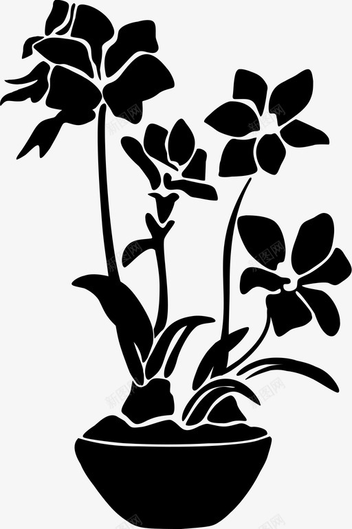 花美丽迷人图标svg_新图网 https://ixintu.com 美丽 芬芳 花 花盆 迷人