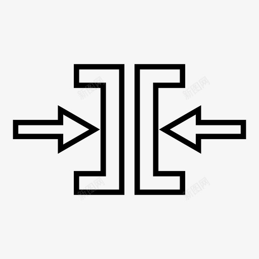 压缩水平箭头压力轮廓图标svg_新图网 https://ixintu.com 压力 压缩水平箭头 轮廓