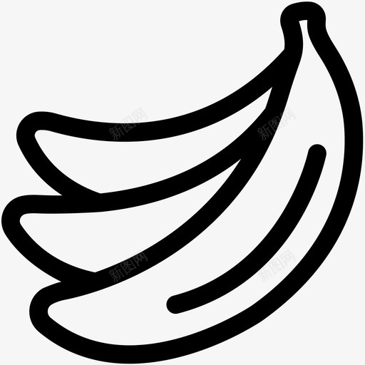 香蕉食品水果图标svg_新图网 https://ixintu.com 健康食品 杂货店 水果 食品 食品大纲集2 香蕉