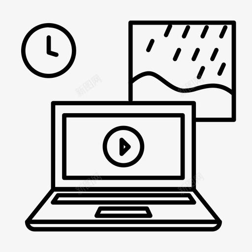 netflix狂欢电脑雨图标svg_新图网 https://ixintu.com 100icons2017 netflix狂欢 电脑 电视 视频 雨