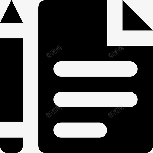 文件合同笔记图标svg_新图网 https://ixintu.com 合同 文件 笔记 网络和通信材料字形图标 表格 铅笔