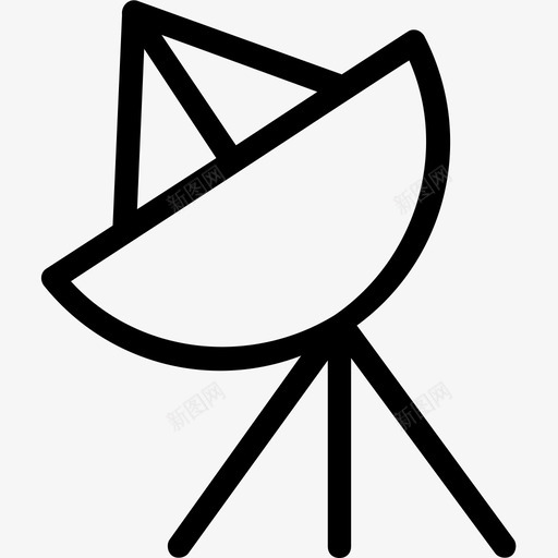 卫星天线广播雷达图标svg_新图网 https://ixintu.com 卫星天线 工业平滑线图标集 广播 无线 雷达