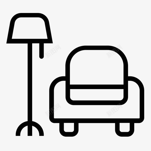 沙发室内灯具图标svg_新图网 https://ixintu.com 客厅 室内 沙发 灯具