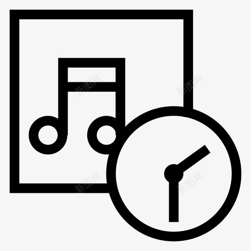 闹钟乐器录音图标svg_新图网 https://ixintu.com 乐器 声音 录音 歌曲 计时器 闹钟 音乐音频和视频线路图标