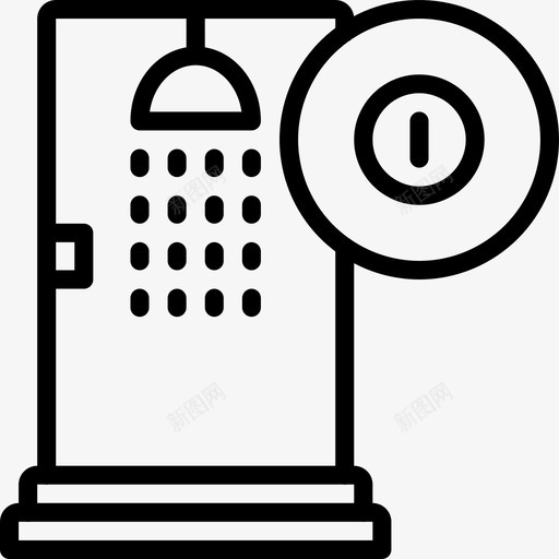 淋浴浴室隔间图标svg_新图网 https://ixintu.com 家庭自动化概述 浴室 淋浴 湿房 隔间