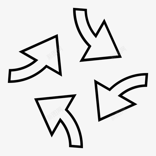 离心箭头刷新旋转图标svg_新图网 https://ixintu.com 刷新 旋转 旋转方向 离心箭头 箭头轮廓