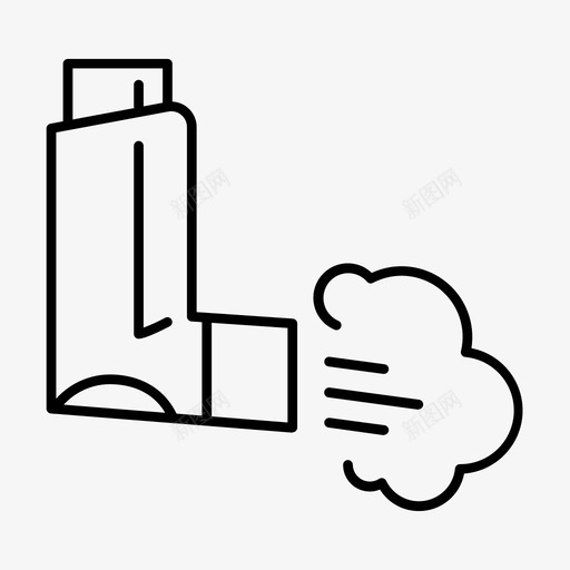 哮喘呼吸健康图标svg_新图网 https://ixintu.com 100icons2017 健康 医学 吸入器 呼吸 哮喘