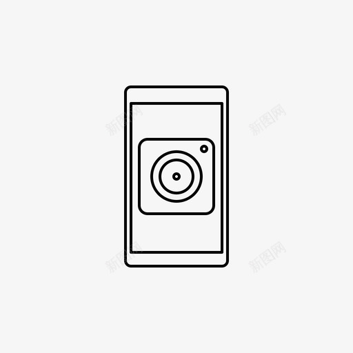 照相机应用程序手机图标svg_新图网 https://ixintu.com 应用程序 手机 照片 照相机 移动应用程序图标 自拍
