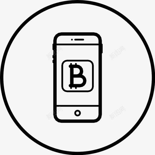 在线支付比特币安全图标svg_新图网 https://ixintu.com 交易 在线支付 安全 比特币 比特币圆线