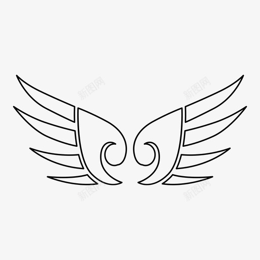 翅膀天使鸟图标svg_新图网 https://ixintu.com 天使 翅膀 鸟 鸟的翅膀