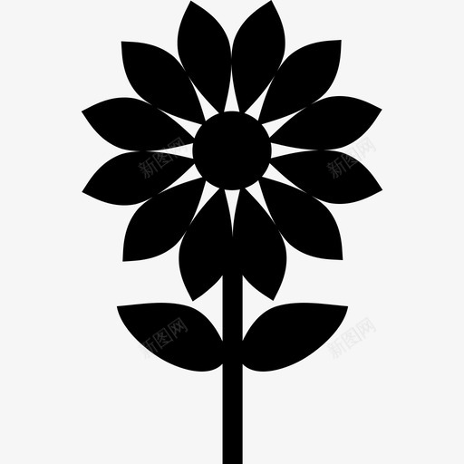 有茎的花自然的开花的图标svg_新图网 https://ixintu.com 开花的 有茎的花 自然的