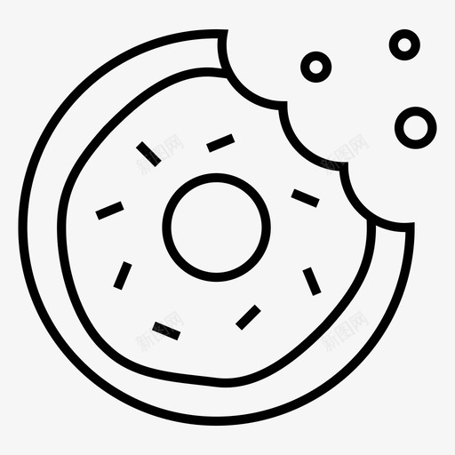 甜甜圈食物糖霜图标svg_新图网 https://ixintu.com 甜甜圈 糖霜 食物
