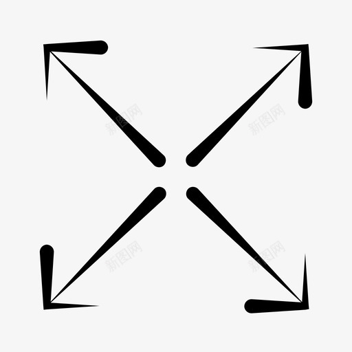 四个箭头方向全屏图标svg_新图网 https://ixintu.com 全屏 四个箭头 方向