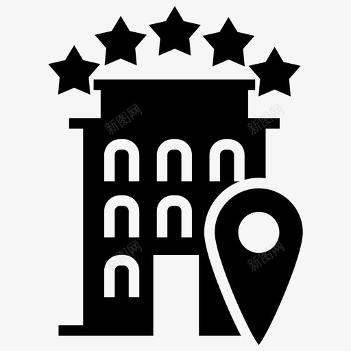 酒店建筑宾馆图标svg_新图网 https://ixintu.com 地图标记 宾馆 建筑 旅行 酒店 酒店标志 酒店等级