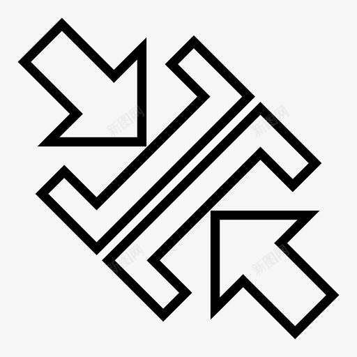 压力箭头对角线折叠压缩图标svg_新图网 https://ixintu.com 压力箭头对角线 压缩 折叠 箭头轮廓 调整箭头大小