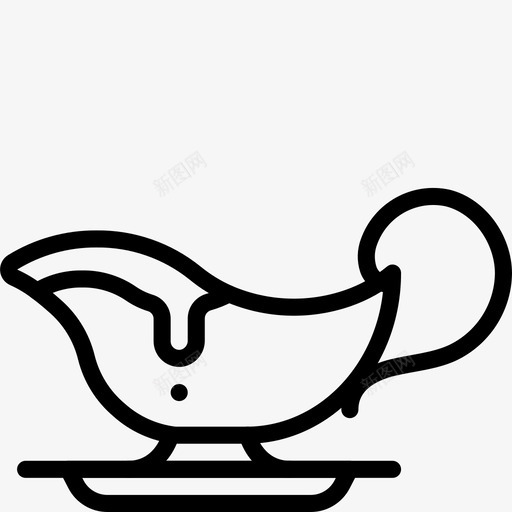 肉汁船食物倒酒机图标svg_新图网 https://ixintu.com 倒酒机 厨房物品轮廓 器皿 肉汁船 食物