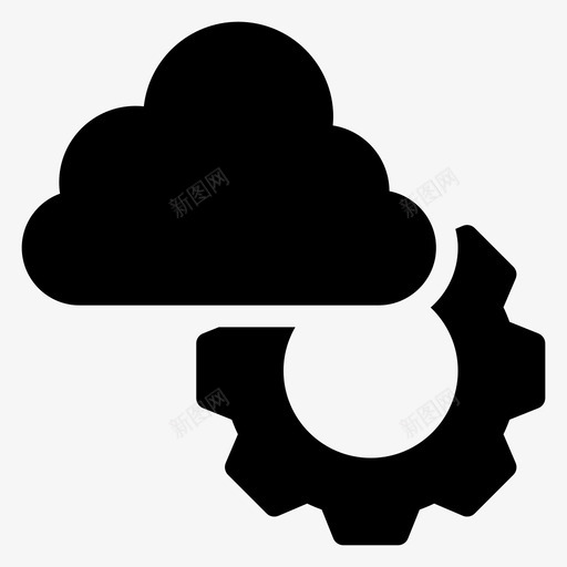 云设置数据数据库图标svg_新图网 https://ixintu.com 云设置 搜索引擎优化营销字形图标第一卷 数据 数据库 选项 首选项 齿轮