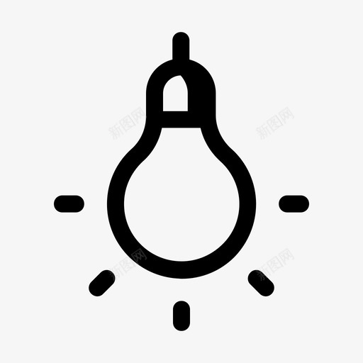 灯泡想法灯图标svg_新图网 https://ixintu.com 工具 建造最小 思考 想法 灯 灯泡