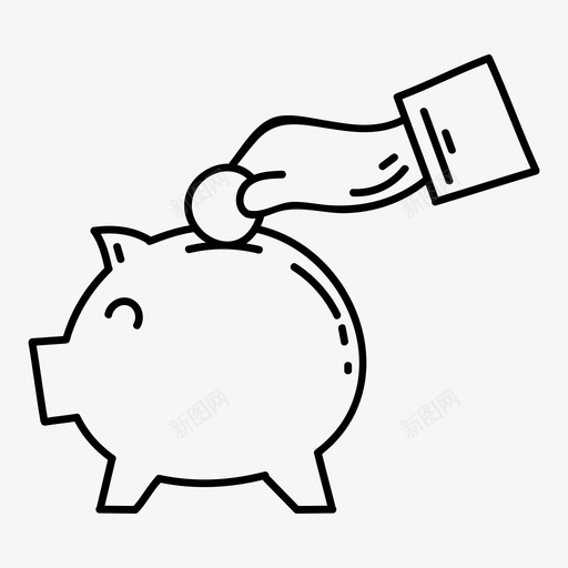 银行硬币钱图标svg_新图网 https://ixintu.com 储蓄 存钱罐 硬币 钱 银行