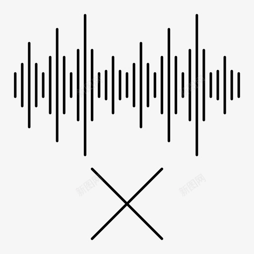 删除声音音频删除图标svg_新图网 https://ixintu.com 删除 删除声音 功能 波形 音频