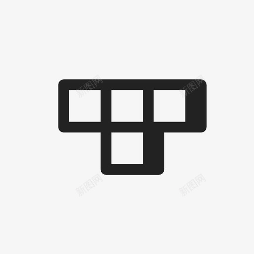 左t形方块游戏图标svg_新图网 https://ixintu.com 俄罗斯方块 左t形 方块 游戏 直线