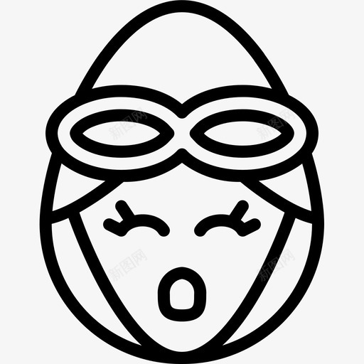 震惊的飞行员女孩表情表情图标svg_新图网 https://ixintu.com 表情 震惊的飞行员女孩表情