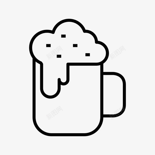 啤酒玻璃器皿啤酒杯饮料图标svg_新图网 https://ixintu.com 传统 啤酒杯 啤酒玻璃器皿 啤酒节 酒精细线图标集 饮料