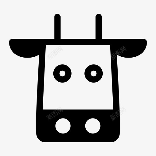 牛动物牛头图标svg_新图网 https://ixintu.com 农场 动物 牛 牛头 黑白牛头