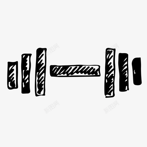 哑铃健身素描图标svg_新图网 https://ixintu.com 举重 健身 哑铃 素描 运动