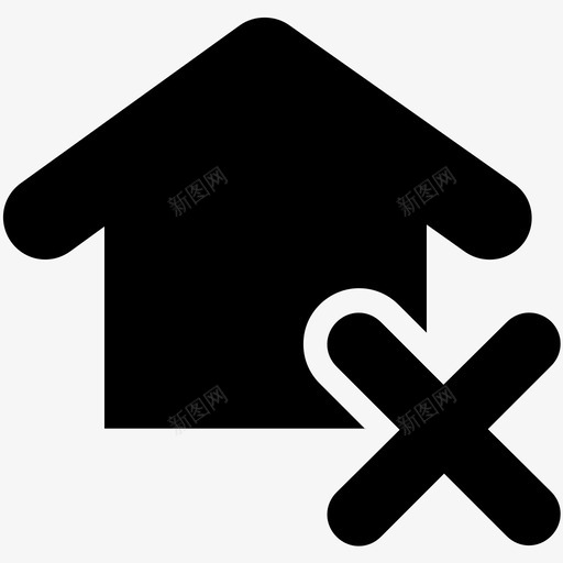 家取消房子图标svg_新图网 https://ixintu.com 减少 取消 家 房地产 房子 退出