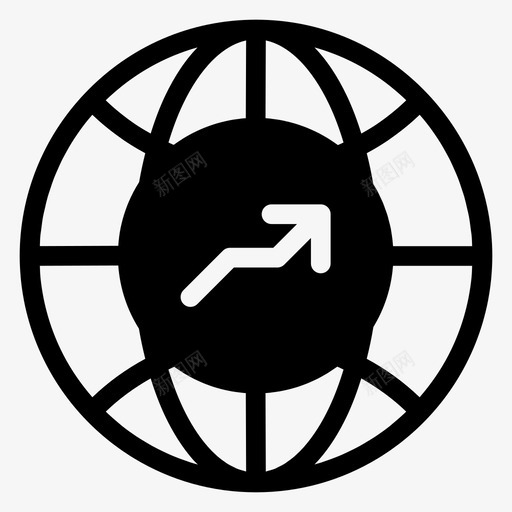 全球箭头地球图标svg_新图网 https://ixintu.com 世界 全球 地图 地球 搜索引擎优化营销字形图标第一卷 箭头 金融