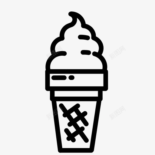 冰淇淋筒甜点冰淇淋图标svg_新图网 https://ixintu.com 冰淇淋 冰淇淋筒 圣代 夏天到了 甜点