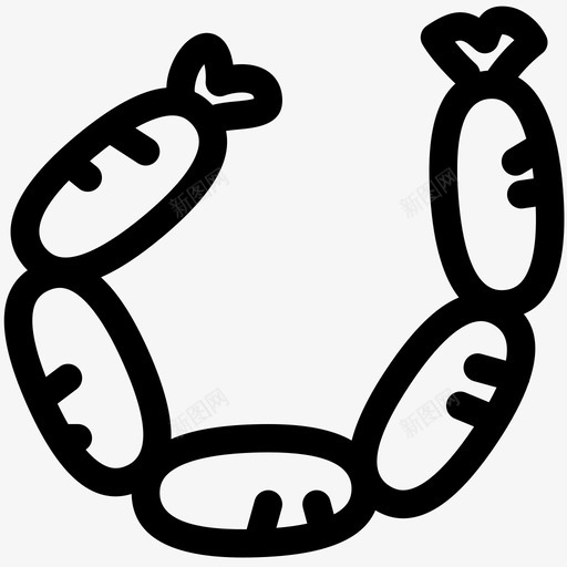 香肠烤肉腊肠图标svg_新图网 https://ixintu.com 烤肉 腊肠 食物 食物概要2套 香肠